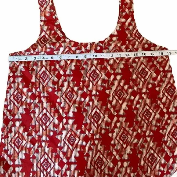 Aztec Print Red Lightweight Printed Tank Top - Picture 7 of 7